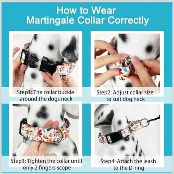 Martingale Collar, fall maple leaf pattern, size medium - Picture 3 of 8